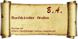 Buchbinder Andos névjegykártya